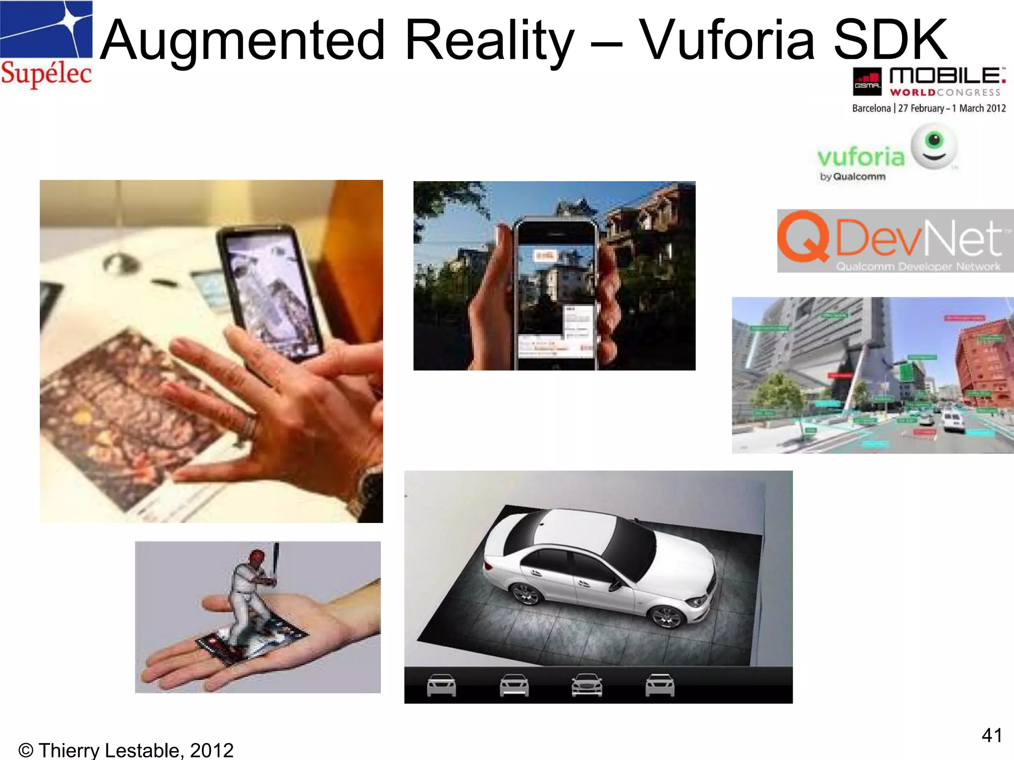 © Thierry Lestable, 2012
41
Augmented Reality – Vuforia SDK
 