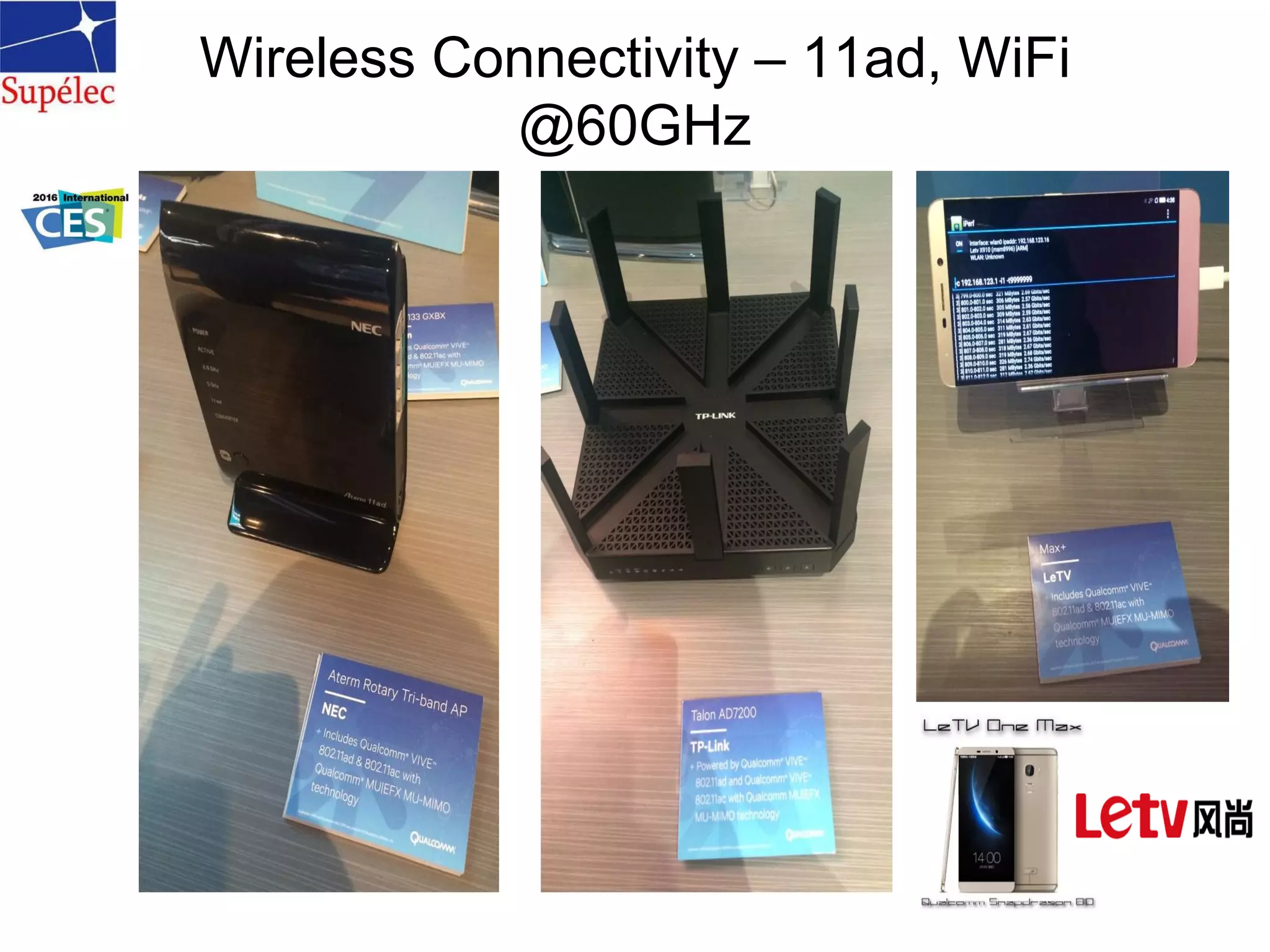 Wireless Connectivity – 11ad, WiFi
@60GHz
 