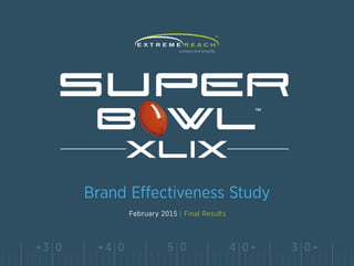 5 04 0 4 03 0 3 0
Brand Effectiveness Study
SU PER
B WL
X l X
February 2015 | Final Results
 