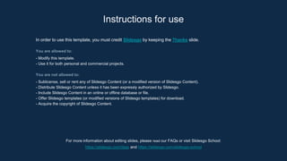 In order to use this template, you must credit Slidesgo by keeping the Thanks slide.
You are allowed to:
- Modify this template.
- Use it for both personal and commercial projects.
You are not allowed to:
- Sublicense, sell or rent any of Slidesgo Content (or a modified version of Slidesgo Content).
- Distribute Slidesgo Content unless it has been expressly authorized by Slidesgo.
- Include Slidesgo Content in an online or offline database or file.
- Offer Slidesgo templates (or modified versions of Slidesgo templates) for download.
- Acquire the copyright of Slidesgo Content.
Instructions for use
For more information about editing slides, please read our FAQs or visit Slidesgo School:
https://slidesgo.com/faqs and https://slidesgo.com/slidesgo-school
 