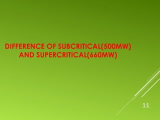 11
DIFFERENCE OF SUBCRITICAL(500MW)
AND SUPERCRITICAL(660MW)
 
