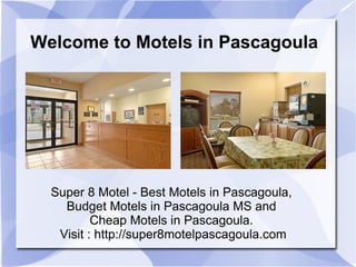 Welcome to Motels in Pascagoula Super 8 Motel - Best Motels in Pascagoula,  Budget Motels in Pascagoula MS and  Cheap Motels in Pascagoula.  Visit : http://super8motelpascagoula.com 