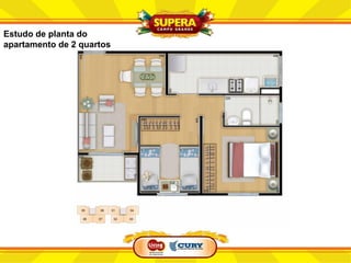 Estudo de planta do
apartamento de 2 quartos
 
