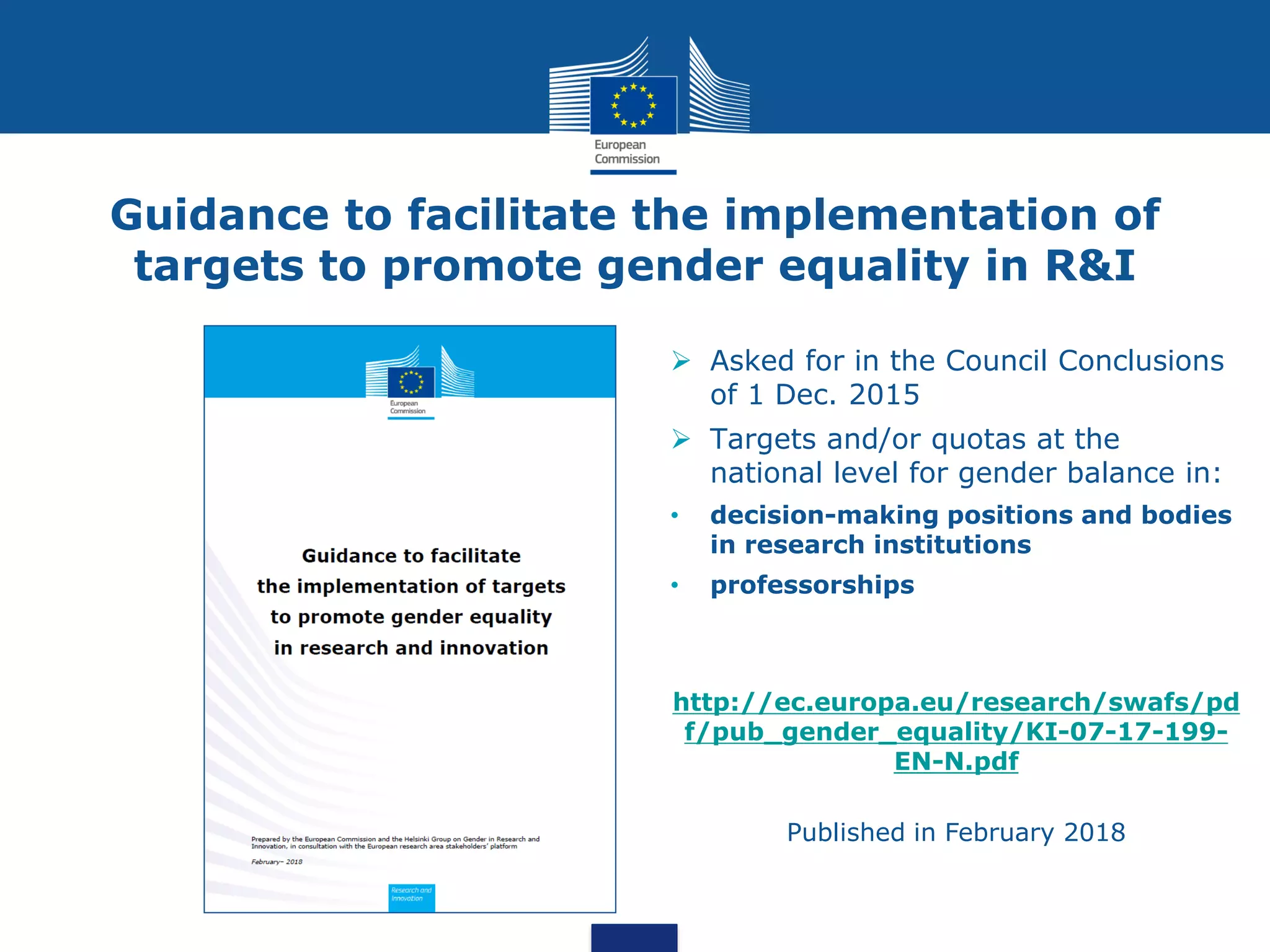 EU support to gender equality in Research and Innovation | PDF