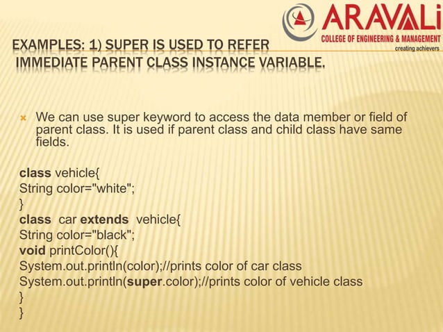 Super and final in java | PPT