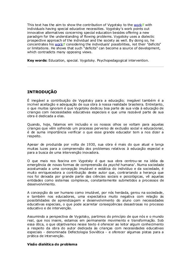 vygotsky ea educação especial