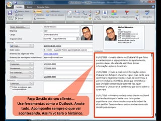 Faça Gestão do seu cliente...
Use ferramentas como o Outlook. Anote
  tudo. Acompanhe sempre o que vai
acontecendo. Assim vc terá o histórico.
 