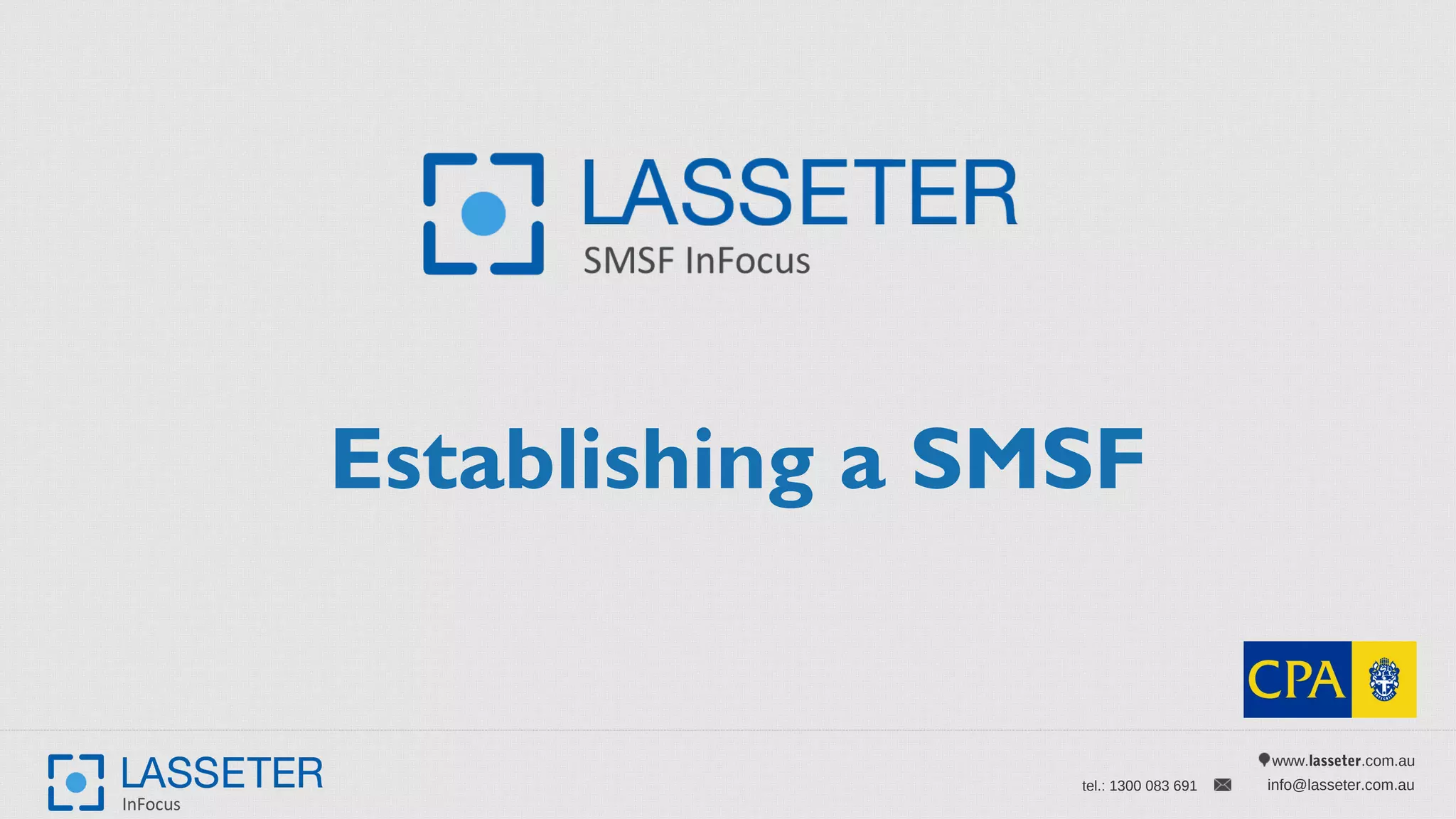 Setting up a SMSF PPT