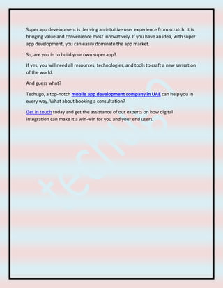 Super App Development - Bringing Various Services to One Roof. | PDF