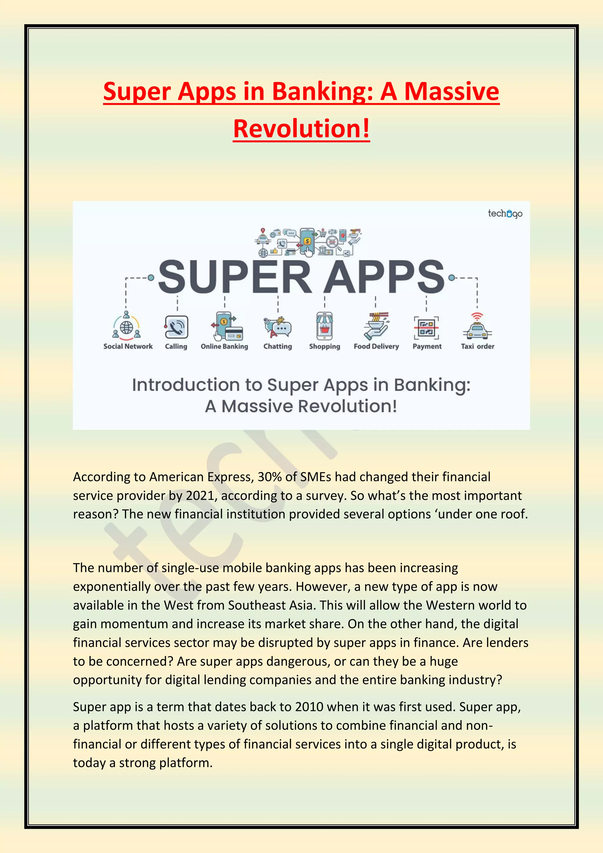Super Apps in Banking: A Massive Revolution! | PDF