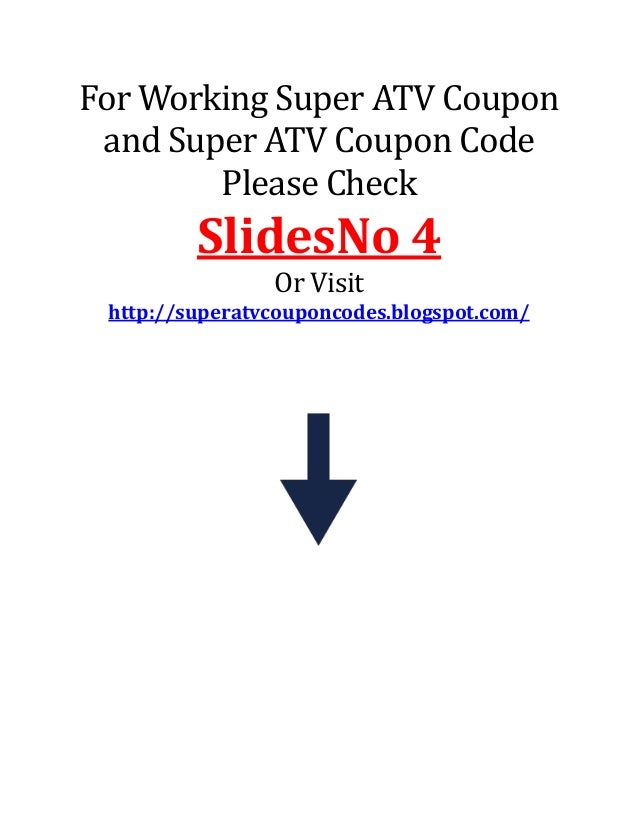 Super atv coupon codes