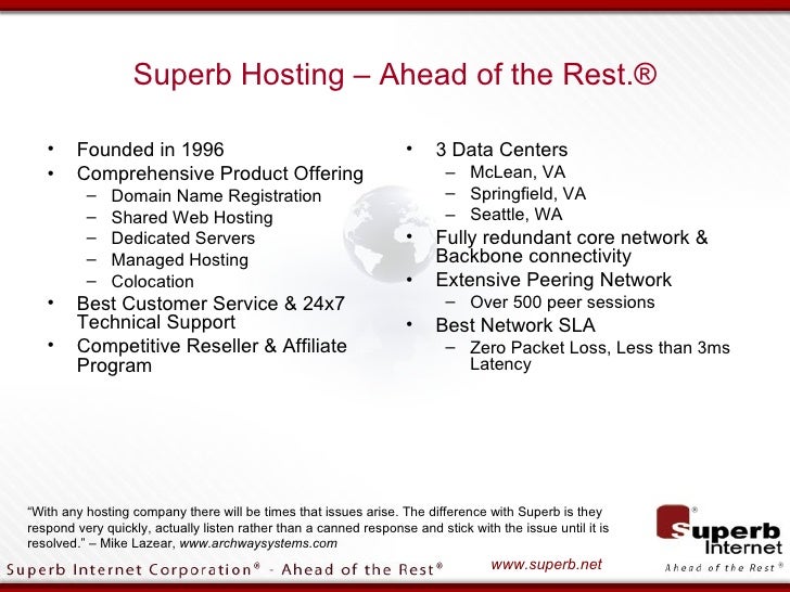 Superb Hosting Ahead Of The Rest Images, Photos, Reviews