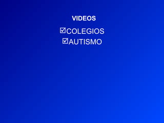 VIDEOS
COLEGIOS
AUTISMO
 