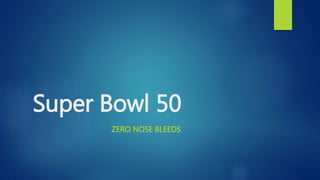 Super Bowl 50
ZERO NOSE BLEEDS
 
