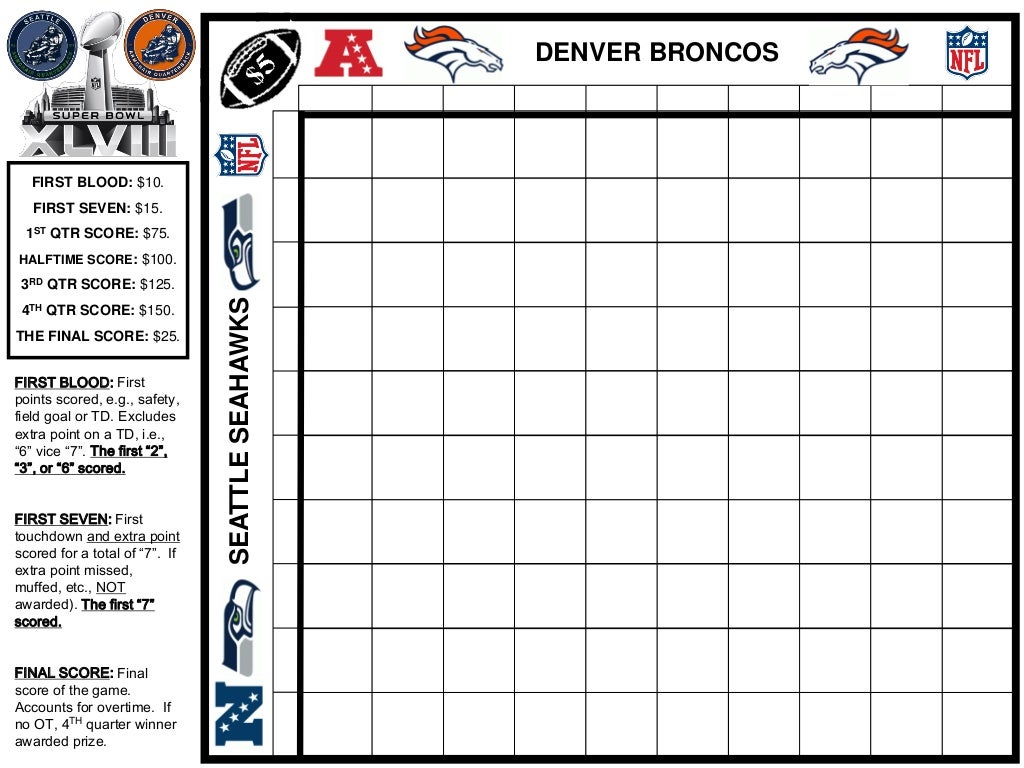 SUPER BOWL XLVIII GRID