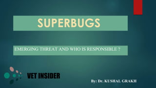 SUPERBUGS
EMERGING THREAT AND WHO IS RESPONSIBLE ?
By: Dr. KUSHAL GRAKH
VET INSIDER
 