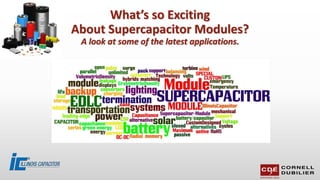 What’s so Exciting
About Supercapacitor Modules?
A look at some of the latest applications.
 