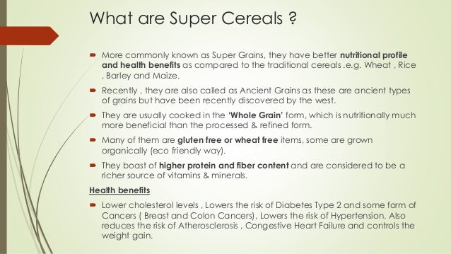 What are cereals?