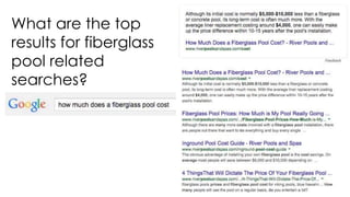 What are the top
results for fiberglass
pool related
searches?
 