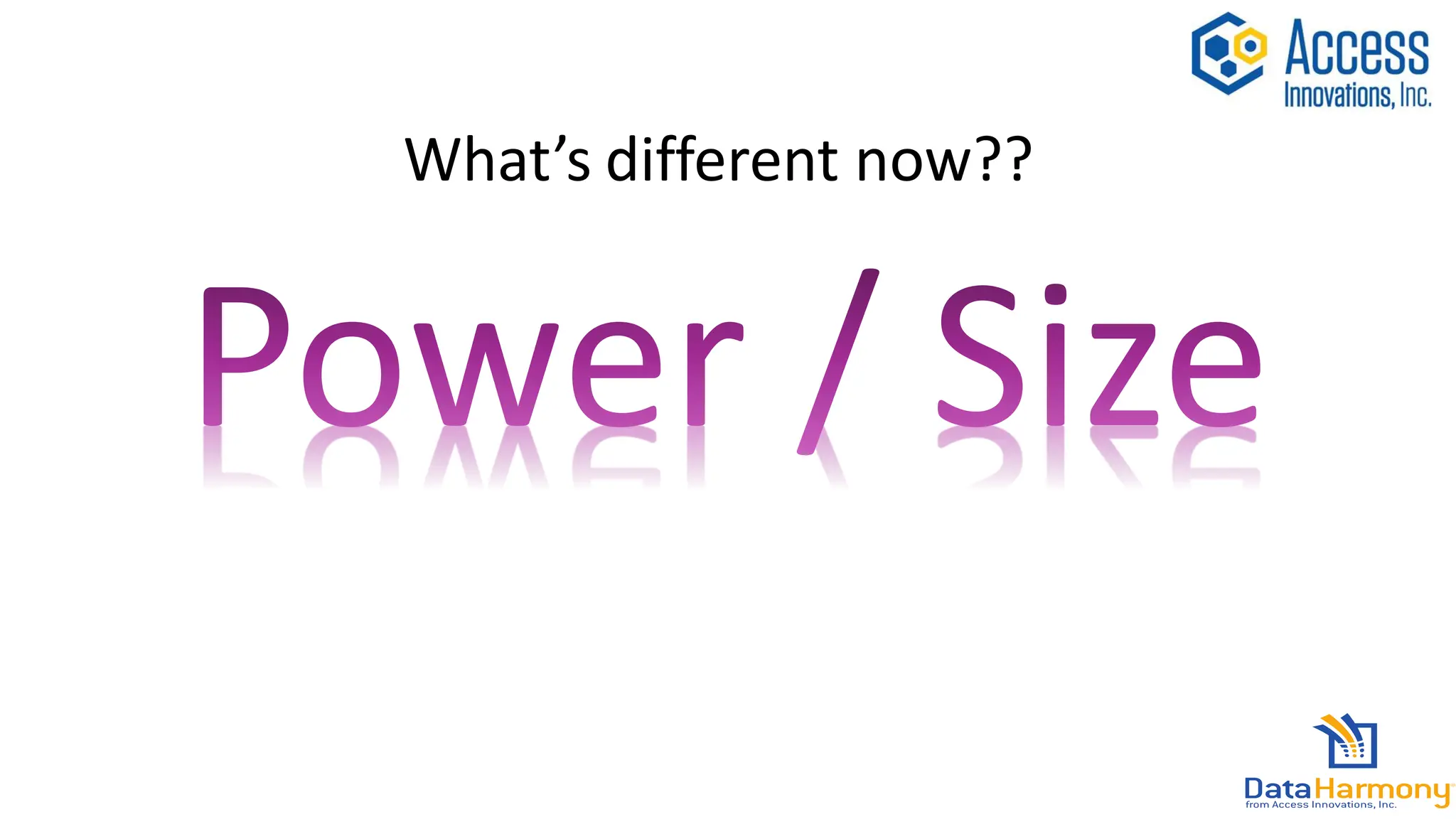 What’s different now??
 