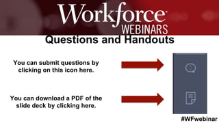 #WFwebinar
Questions and Handouts
You can submit questions by
clicking on this icon here.
You can download a PDF of the
slide deck by clicking here.
 