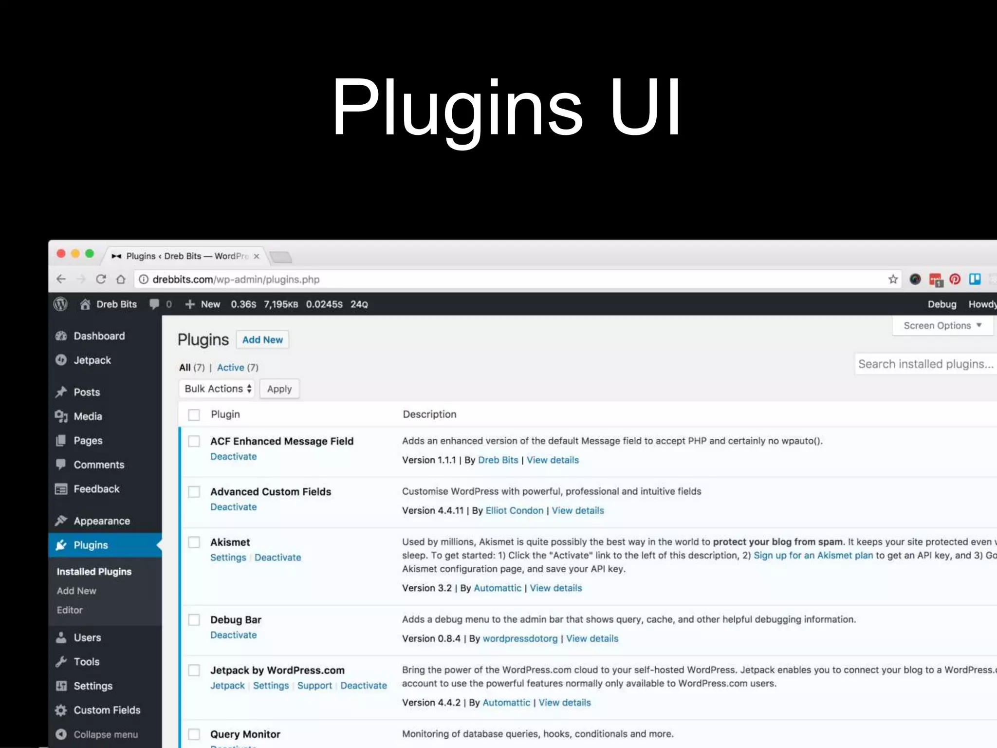 Plugins UI
 