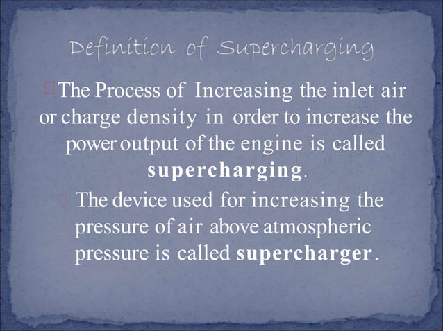 Supercharging Turbocharging Pptx