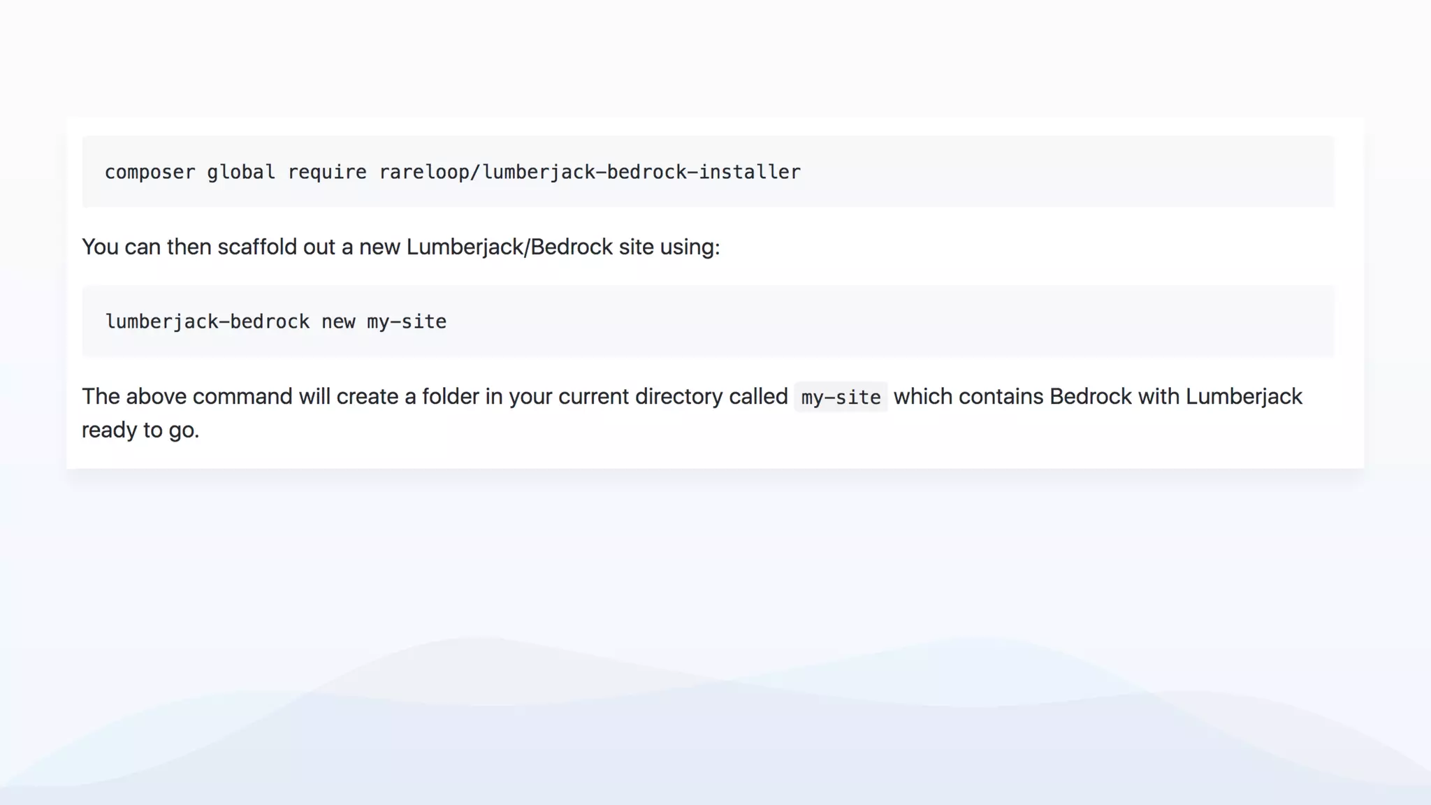 Take Lumberjack for a spin
 