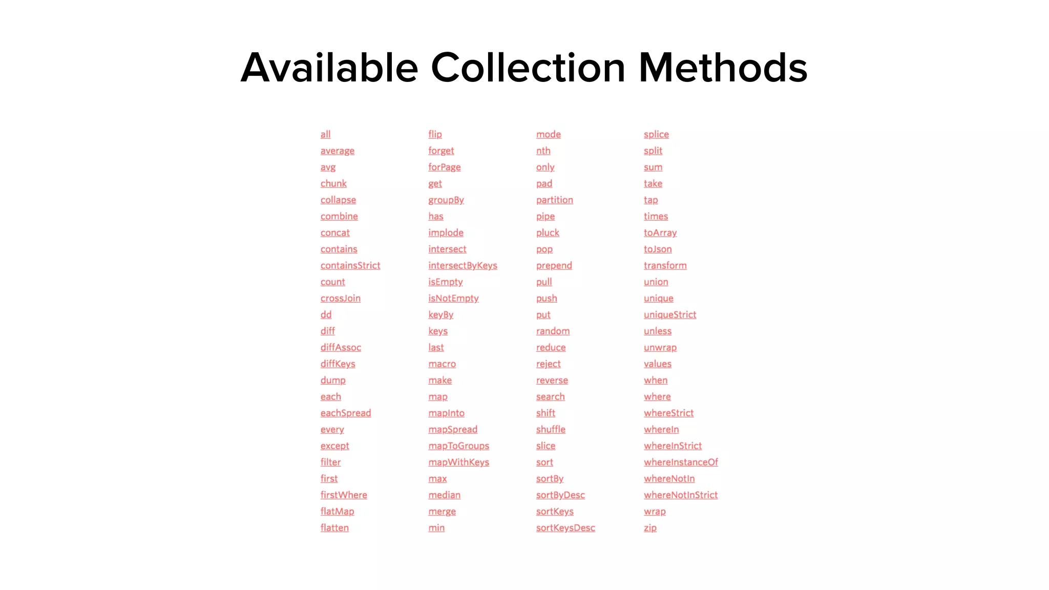 Available Collection Methods
 