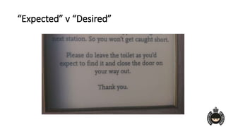 “Expected” v “Desired”
 