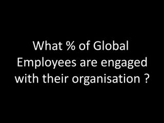 What % of Global
Employees are engaged
with their organisation ?
 