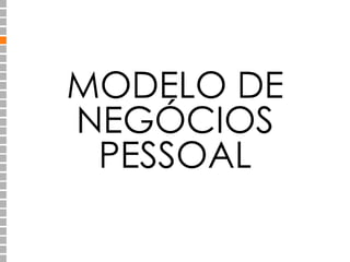 MODELO DE 
NEGÓCIOS 
PESSOAL 
 