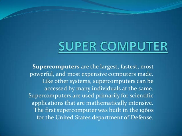 super computer presentation ppt