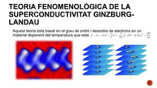Aquest teoria esta basat en el grau de ordre i desordre de electrons en un
material depenent del temperatura que este.
 