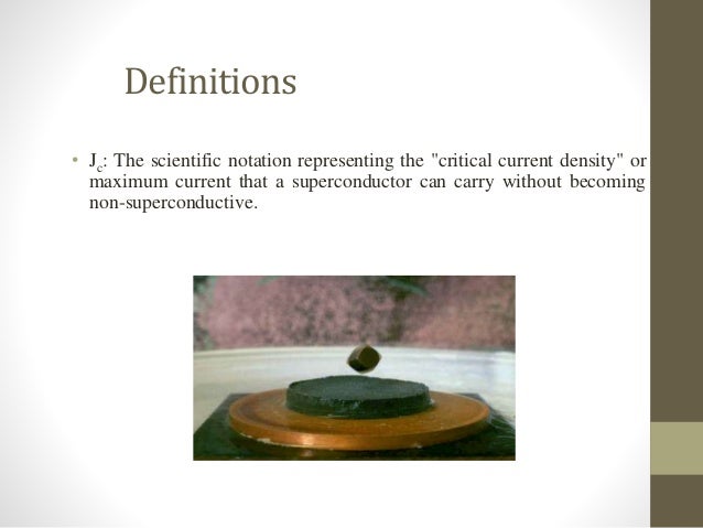 a description of superconductors which conducts electricity without resistance below a certain tempe Superconductivity as a property of certain materials which have zero resistivity at and below a critical temperature which depends on the material applications of superconductors to include the production of strong magnetic fields and the reduction of energy loss in transmission of electric power. a description of superconductors which conducts electricity without resistance below a certain tempe Superconductivity as a property of certain materials which have zero resistivity at and below a critical temperature which depends on the material applications of superconductors to include the production of strong magnetic fields and the reduction of energy loss in transmission of electric power.