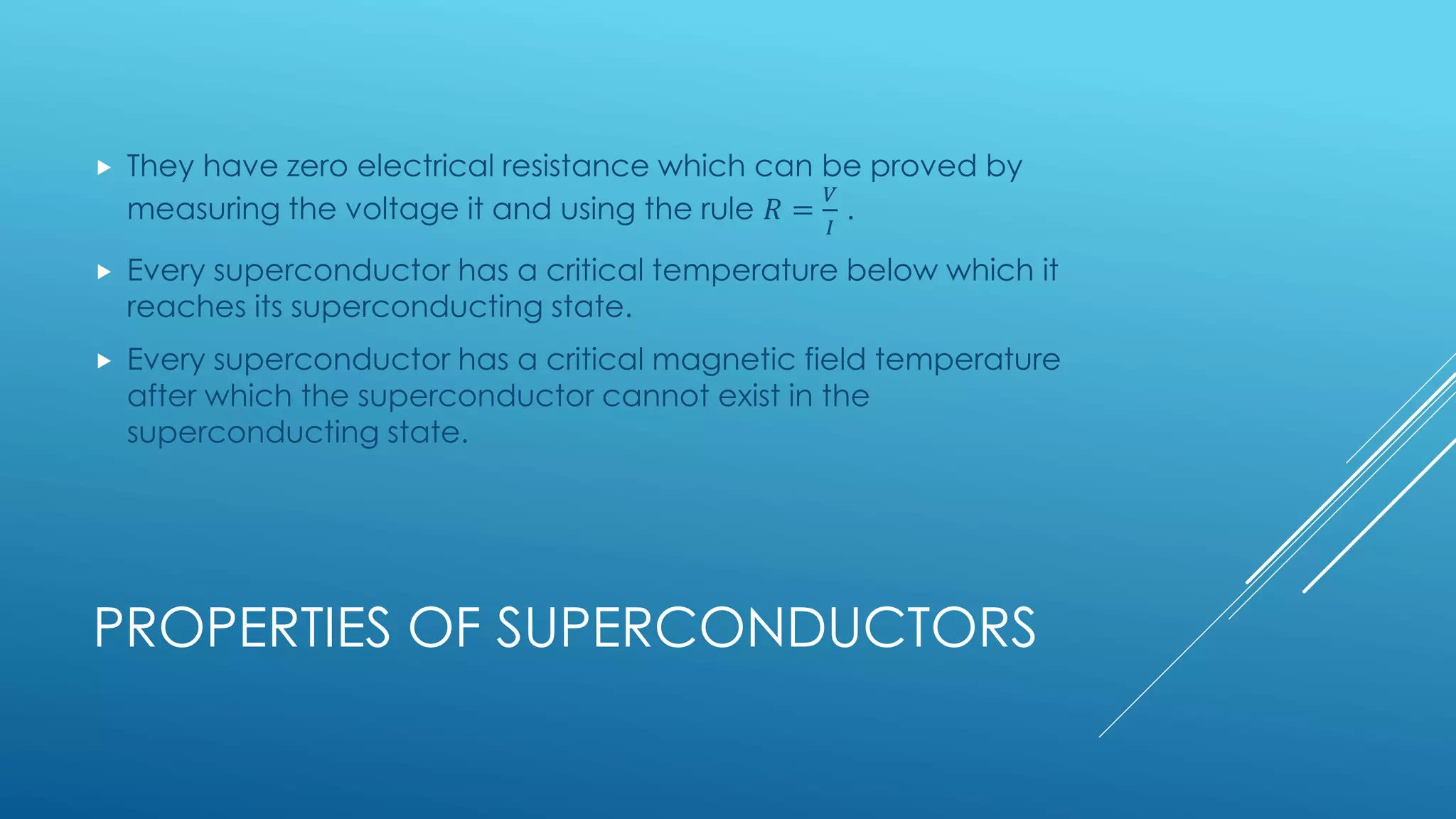 Superconductors presentation | PPTX