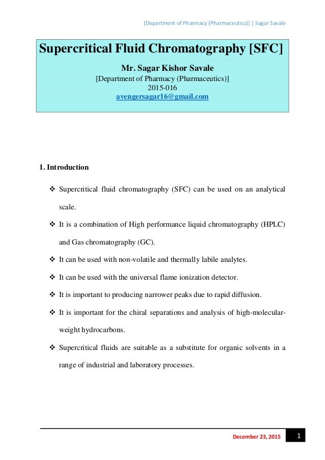 Supercritical fluid chromatography