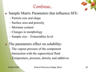 Supercritical Fluid Extraction technology-basics and application for ...