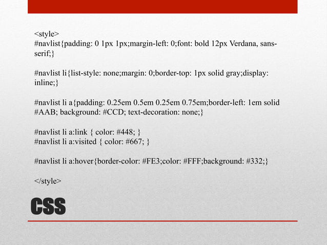 css navigation | PPT