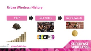 Urban Wireless: History
1997 Mid 2000s Now onwards
##SuperfastWireless
 