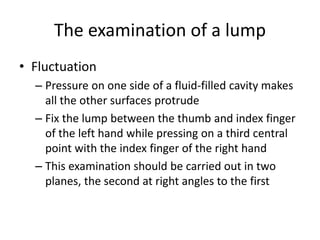 Comprehensive Guide to History and Physical Examination of a Lump | PDF