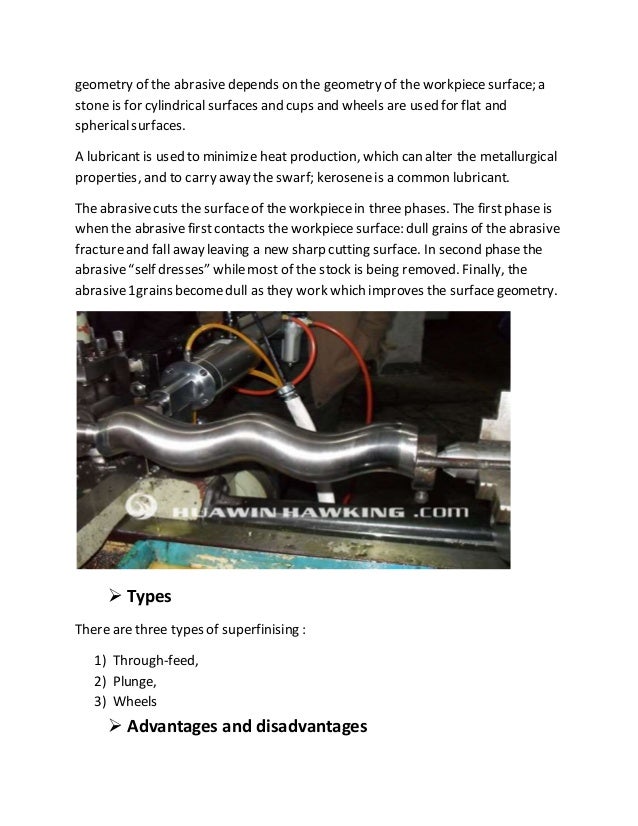 Superfinishing process