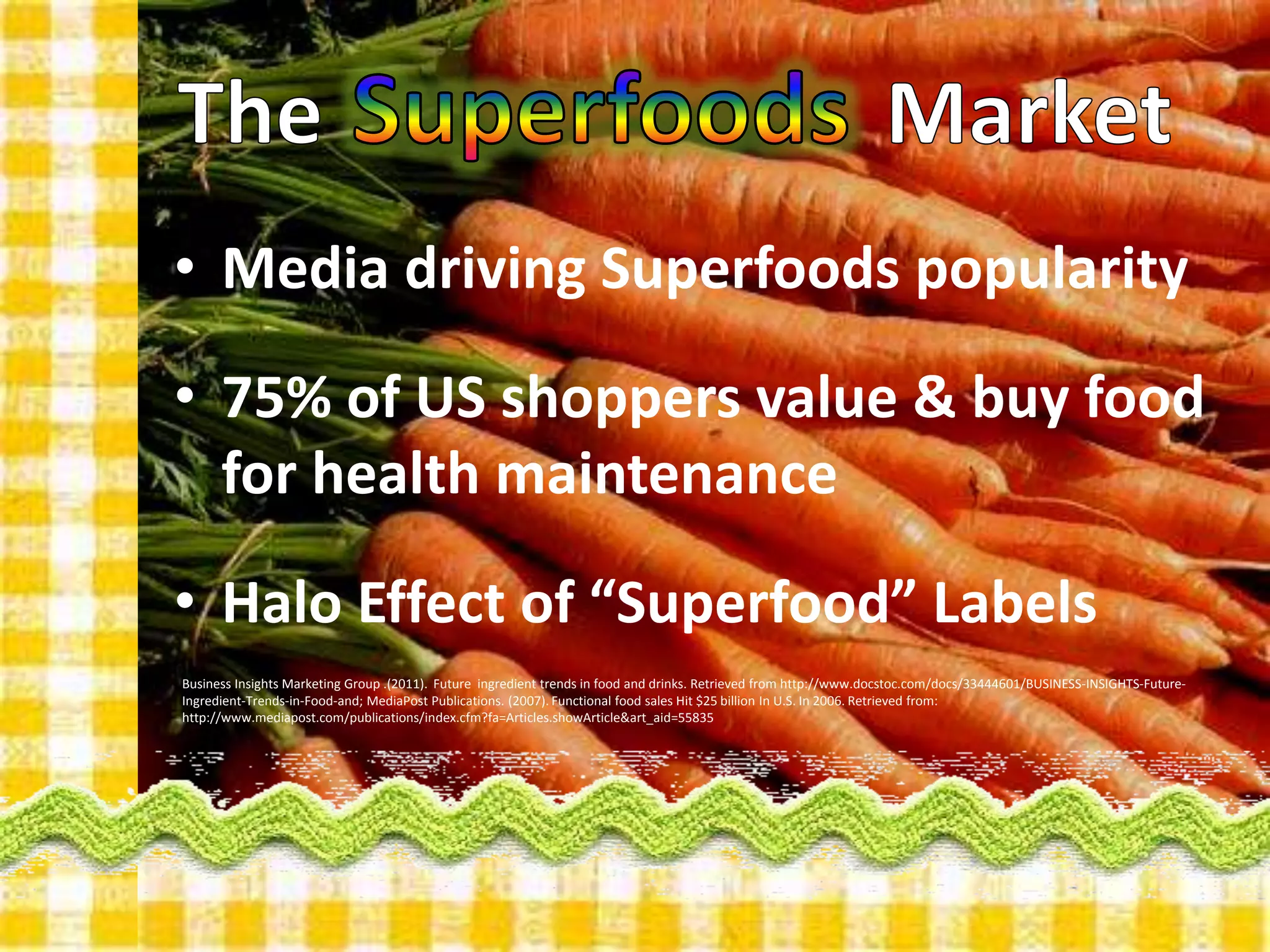  Recommend Sales StrategiesDefineSuperfoods Market