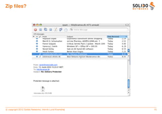 Zip ﬁles?




c copyright 2012 Solido Networks, Henrik Lund Kramshøj   15
 