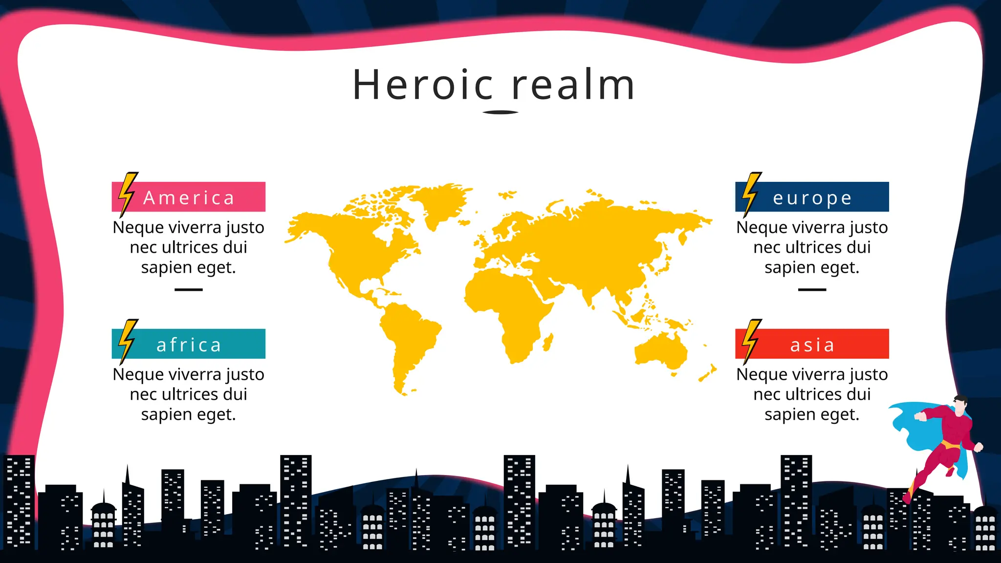 Superheroes Theme Animated Template 16x9 Pptx Free Download