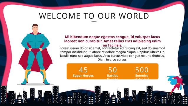 Superheroes Theme Animated Template 16x9 Pptx