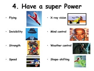 Superhero project pt1 (describe a superhero) | PPT