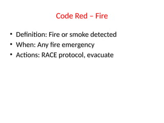 Code Red Fire Response Comprehensive Guide to Hospital Emergency Codes and Response Protocols ...