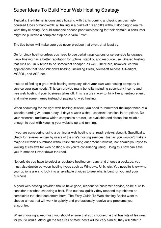 Super Ideas To Build Your Web Hosting Strategy Super Ideas To Build Your Web Hosting Strategy Images, Photos, Reviews