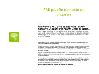 FMI propõe aumento de
       propinas
 